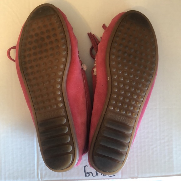 Pink Minnetonka 5.5 Moccasins - Picture 2 of 4